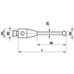 ITP Straight Styli - Type A - Silicon Nitride Ball - M2 Thread x 41.5mm Overall Length - THM2S3003042