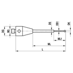 ITP Straight Styli - Type B - Ruby Ball - M3 XXT Thread x 24mm Overall Length - THM300505024