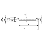 ITP Straight Styli - Type A - Ruby Ball - M3 XXT Thread x 30mm Overall Length - THM302505030