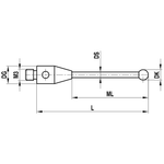 ITP Straight Styli - Type A - Ruby Ball - M3 Thread x 31.5mm Overall Length - THM303004031