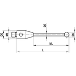 ITP Straight Styli - Type A - Silicon Nitride Ball - M3 Thread x 51.5mm Overall Length - THM3S3004051