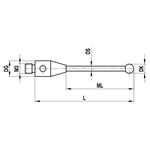 ITP Straight Styli - Type A - Silicon Nitride Ball - M3 Thread x 52mm Overall Length - THM3S4004052