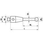 ITP Straight Styli - Type A - Ruby Ball - M4 Thread x 51.5mm Overall Length - THM403007051