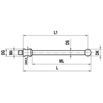 ITP Straight Styli - Type A - Ruby Ball - M4 Thread x 22mm Overall Length - THM404007020