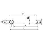 ITP Straight Styli - Type A - Ruby Ball - M4 Thread x 38mm Overall Length - THM406007035