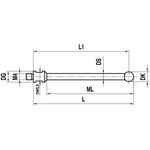 ITP Straight Styli - Type A - Ruby Ball - M4 Thread x 53mm Overall Length - THM406007050