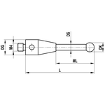 ITP Straight Styli - Type A - Ruby Ball - M4 Thread x 53mm Overall Length - THM406007053
