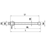ITP Straight Styli - Type A - Ruby Ball - M4 Thread x 103mm Overall Length - THM406007100