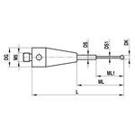 ITP Straight Styli - Type B - Ruby Ball - M5 Thread x 30.15mm Overall Length - THM500310030