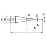 ITP Straight Styli - Type B - Ruby Ball - M5 Thread x 75.15mm Overall Length - THM500310075