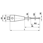 ITP Straight Styli - Type B - Ruby Ball - M5 Thread x 20.25mm Overall Length - THM500510020