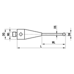 ITP Straight Styli - Type A - Ruby Ball - M5 Thread x 30.35mm Overall Length - THM500710030