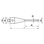 ITP Straight Styli - Type A - Ruby Ball - M5 Thread x 75.35mm Overall Length - THM500710075