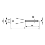 ITP Straight Styli - Type A - Ruby Ball - M5 Thread x 20.5mm Overall Length - THM501010020