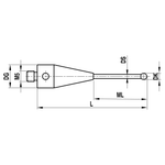 ITP Straight Styli - Type A - Ruby Ball - M5 Thread x 30.5mm Overall Length - THM501010030
