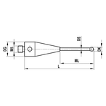 ITP Straight Styli - Type A - Ruby Ball - M5 Thread x 40.75mm Overall Length - THM501510040