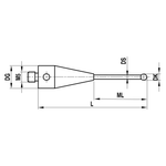 ITP Straight Styli - Type A - Ruby Ball - M5 Thread x 41mm Overall Length - THM502010041