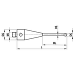ITP Straight Styli - Type A - Ruby Ball - M5 Thread x 31.25mm Overall Length - THM502510031