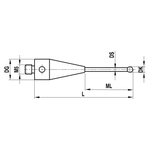 ITP Straight Styli - Type A - Ruby Ball - M5 Thread x 101.5mm Overall Length - THM503010101