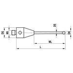 ITP Straight Styli - Type A - Ruby Ball - M5 Thread x 62.5mm Overall Length - THM505012060
