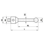 ITP Straight Styli - Type A - Ruby Ball - M5 Thread x 118mm Overall Length - THM510011118