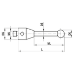 ITP Straight Styli - Type A - Carbide Ball - M5 Thread x 105mm Overall Length - THM5H5011105
