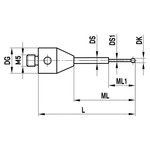 ITP Straight Styli - Type B - Silicon Nitride Ball - M5 Thread x 30mm Overall Length - THM5S1011030