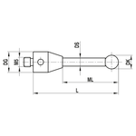 ITP Straight Styli - Type A - Silicon Nitride Ball - M5 Thread x 30mm Overall Length - THM5S2011030
