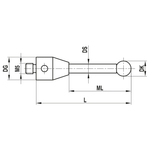 ITP Straight Styli - Type A - Silicon Nitride Ball - M5 Thread x 75mm Overall Length - THM5S5011075