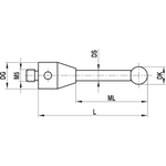 ITP Straight Styli - Type A - Silicon Nitride Ball - M5 Thread x 63.5mm Overall Length - THM5S8011063/K