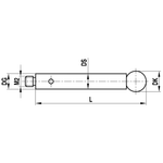 ITP Straight Styli - Type J - Ruby Ball - M2 Thread x 22mm Overall Length - TIM205003022
