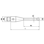 ITP Straight Styli - Type A - Zirconium Oxide Ball - M3 Thread x 22mm Overall Length - TIM3Z2004022