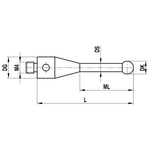ITP Straight Styli - Type A - Silicon Nitride Ball - M4 Thread x 20mm Overall Length - TIM4S1007020