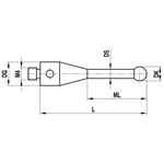 ITP Straight Styli - Type A - Silicon Nitride Ball - M4 Thread x 20mm Overall Length - TIM4S4007020