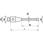 ITP Straight Styli - Type A - Ruby Ball - M2 Thread x 51.5mm Overall Length - TKM203003051