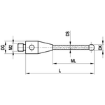 ITP Straight Styli - Type A - Ruby Ball - M2 Thread x 32mm Overall Length - TKM204003032
