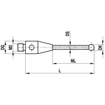 ITP Straight Styli - Type A - Ruby Ball - M2 Thread x 14mm Overall Length - TKM205003014