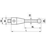 ITP Straight Styli - Type A - Ruby Ball - M4 Thread x 53mm Overall Length - TKM406007053
