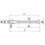 ITP Straight Styli - Type A - Ruby Ball - M4 Thread x 73.5mm Overall Length - TKM407007070