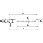 ITP Straight Styli - Type A - Ruby Ball - M4 Thread x 105mm Overall Length - TKM410007100