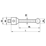 ITP Straight Styli - Type A - Ruby Ball - M5 Thread x 53mm Overall Length - TKM505011053
