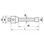 ITP Straight Styli - Type A - Ruby Ball - M5 Thread x 97.5mm Overall Length - TKM515012090