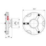 ITP Adaptor plate XXT - aluminium Base Material - M3 XXT Thread Size - TPM3MESSOTL3R