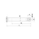 ITP Adaptor Plate Extension titanium Stem Material - M5 Thread x 146.5mm Overall Length - TVM501820100