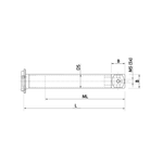 ITP Adaptor Plate Extension titanium Stem Material - M5 Thread x 196.5mm Overall Length - TVM501820150