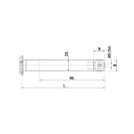 ITP Adaptor Plate Extension carbon fiber Stem Material - M5 Thread x 86.5mm Overall Length - TVM5TZ220040
