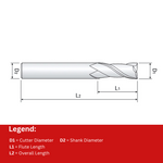 Vortex Carbide End Mill - 4 Flute Regular Length Imperial - 1/2
