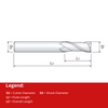 Widin Carbide End Mill - 4 Flute Regular Length Imperial - 1/16 thumbnail 2