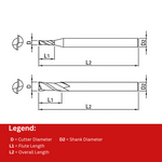 Widin Carbide End Mill - Square Edge - 2 Flute 30 Degree Helix - 16mm