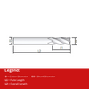 Widin Carbide End Mill - Square Edge 4 Flute - Extra Long Length - 3mm x 60mm thumbnail 2